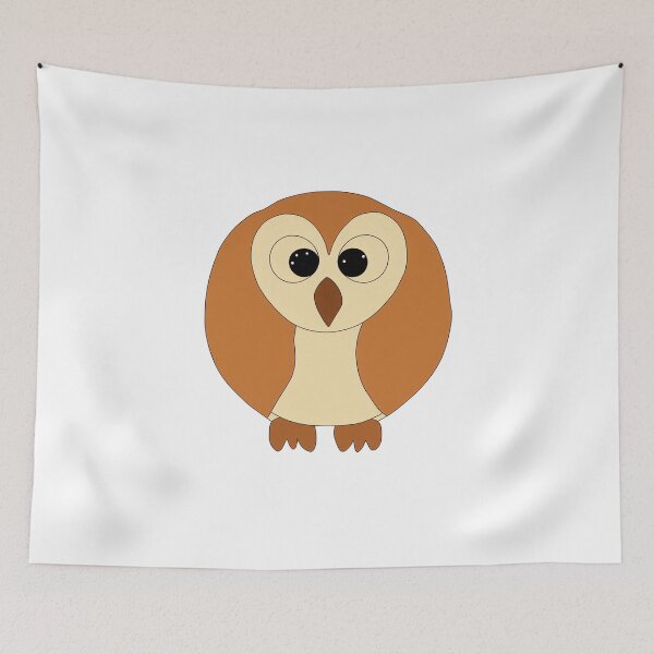 Item preview, A cartoonish round barn owl with starry eyes designed and sold by BrachiaST.