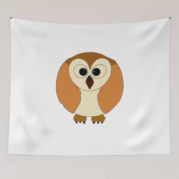 Item preview, A cartoonish round barn owl with starry eyes III designed and sold by BrachiaST.