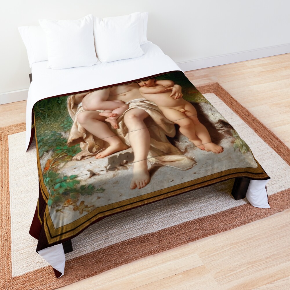 La Première Discorde by William-Adolphe Bouguereau - Disgusted Anger and Jealousy 3 La Première Discorde c1861 by William-Adolphe Bouguereau Remastered Xzendor7 Classical Art Old Masters Reproductions Comforter