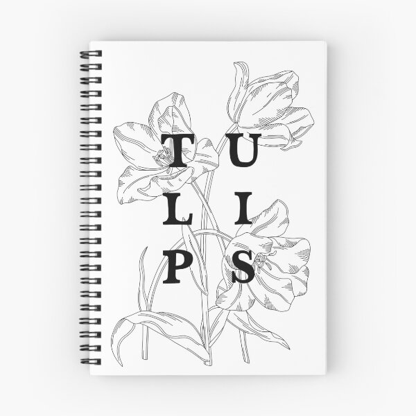 Item preview, Dibujo de línea gráfica de tulipanes designed and sold by BotanicalStudy.