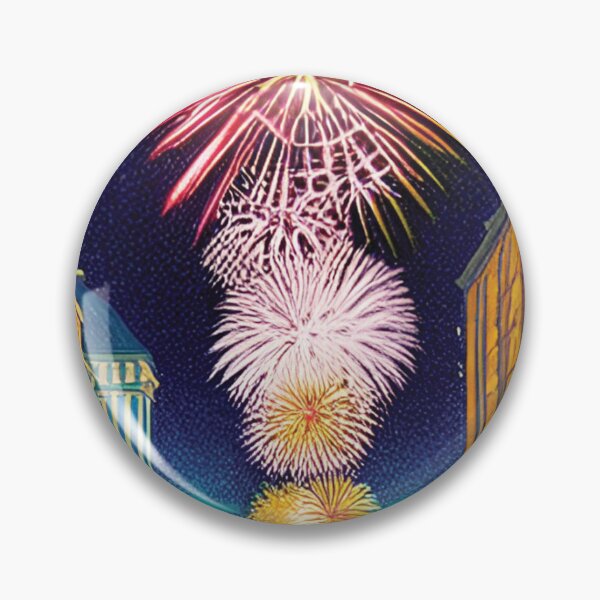 Item preview, Pink and White Fireworks over Water designed and sold by IWantHolidays.