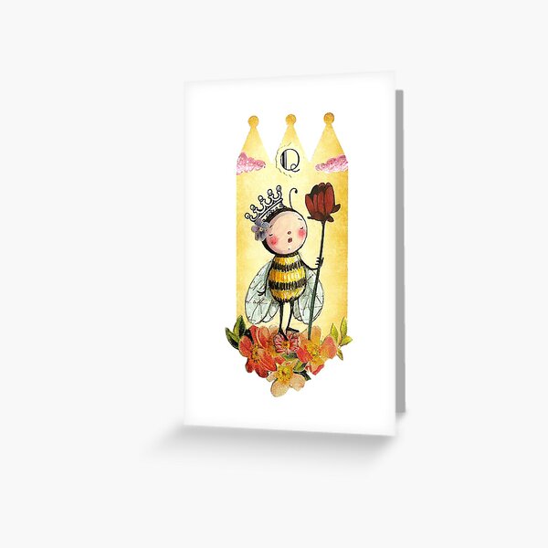 Q is for Queen Bee Greeting Card