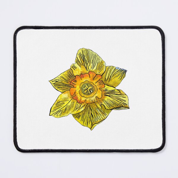 Item preview, Narcissus yellow bud hand drawn watercolor sketch designed and sold by Yana Mustafina | Boho Soulful Designs.