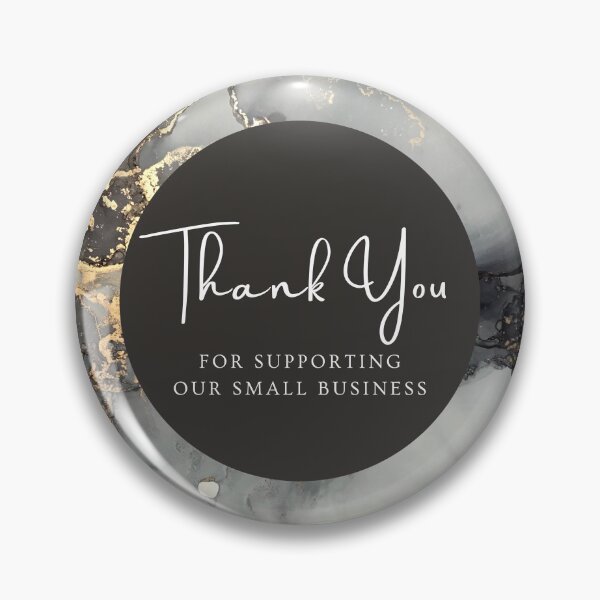 Item preview, Thank You for supporting our small business Sticker - Golden Black Marble designed and sold by LD-LailaDesign.