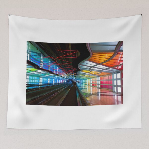 Item preview, SKY's the LIMIT Neon Walkway at O'Hare Airport - Chicago designed and sold by Daniel Hagerman.