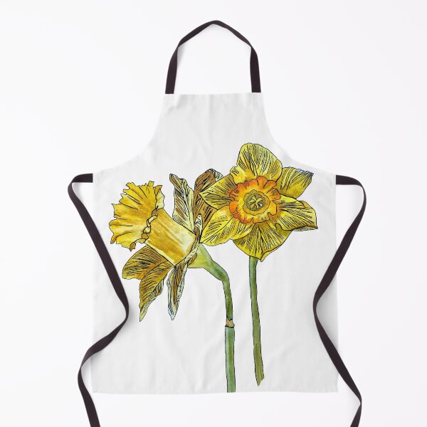 Item preview, Narcissus yellow bouquet bud hand drawn watercolor sketch designed and sold by Yana Mustafina | Boho Soulful Designs.