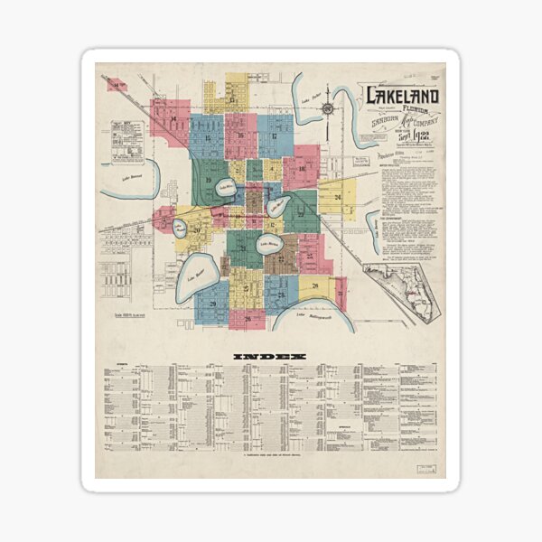 Item preview, 1922 Fire Insurance Map of Lakeland, Florida. designed and sold by Maddie-iceee.