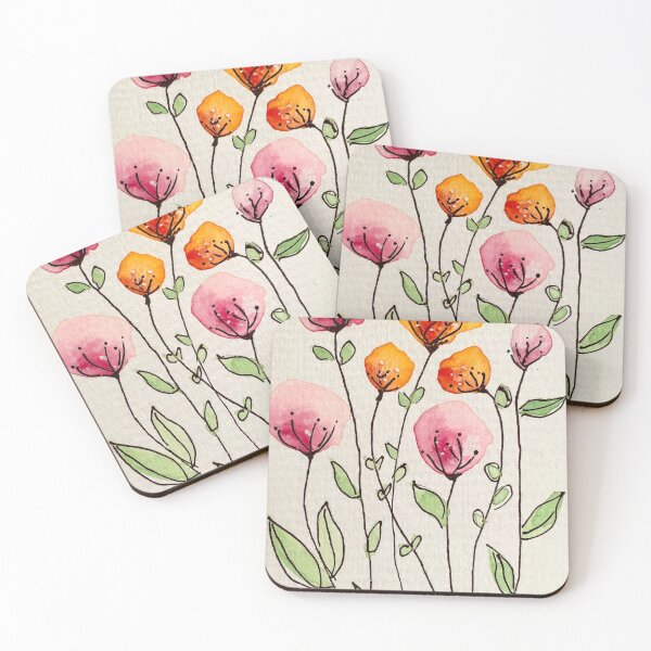 Item preview, Watercolor Pop Flowers designed and sold by Urban Bizzy Bee.