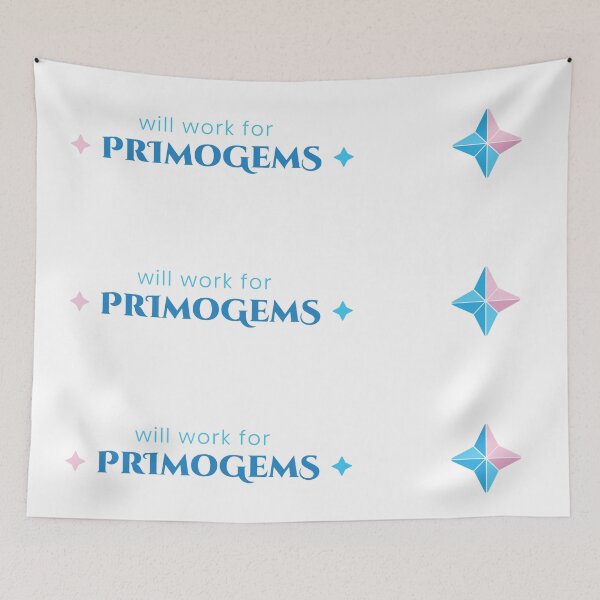 Item preview, Will Work For Primogems Sticker Pack - Genshin Impact Funny Quote designed and sold by Subtlety.