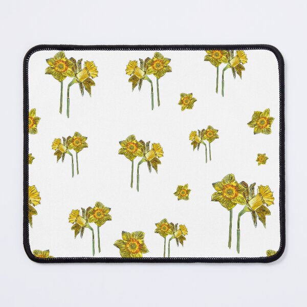 Item preview, Narcissus yellow bouquet bud hand drawn watercolor pattern designed and sold by Yana Mustafina | Boho Soulful Designs.