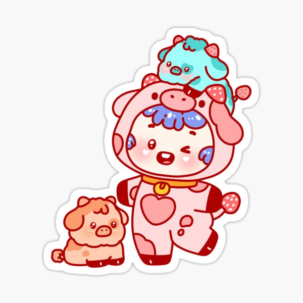 Kawaii Anime Chibi - Strawberry lover' Sticker | Spreadshirt