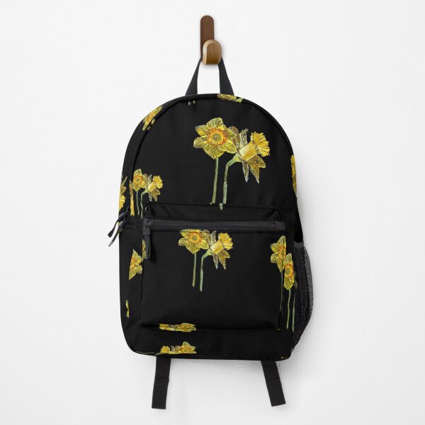 Item preview, Narcissus yellow bouquet bud black watercolor pattern designed and sold by Yana Mustafina | Boho Soulful Designs.
