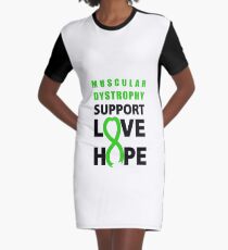 Love Hope Support Muscular Dystrophy Awareness Graphic T-Shirt Dress
