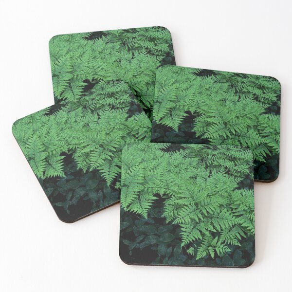 Item preview, Fern leaves with dark background designed and sold by Azaswi.