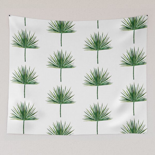 Item preview, Leaf palm seamless pattern watercolor illustration designed and sold by Yana Mustafina | Boho Soulful Designs.