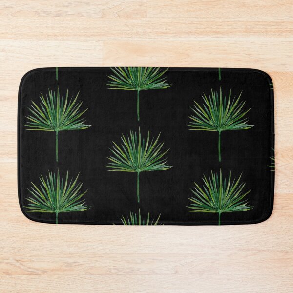 Item preview, Leaf palm seamless black pattern watercolor illustration designed and sold by Yana Mustafina | Boho Soulful Designs.