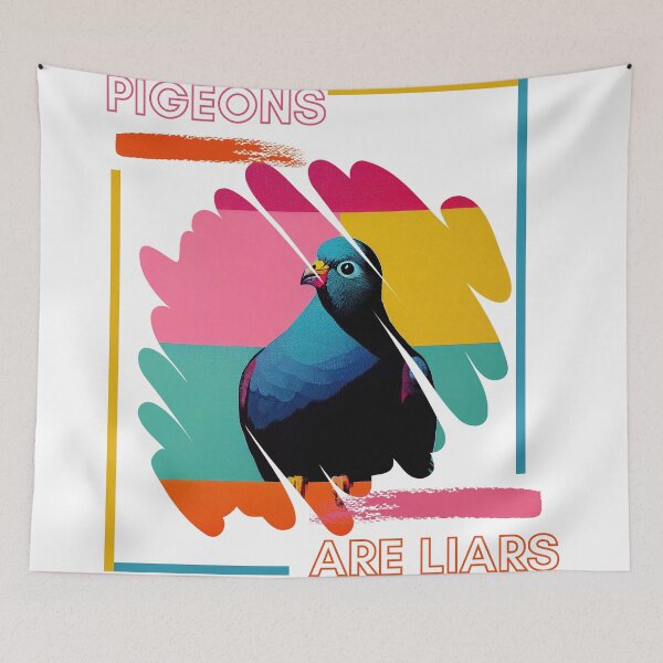 Item preview, Colorful Pigeons are Liars designed and sold by TheCreativeFab.