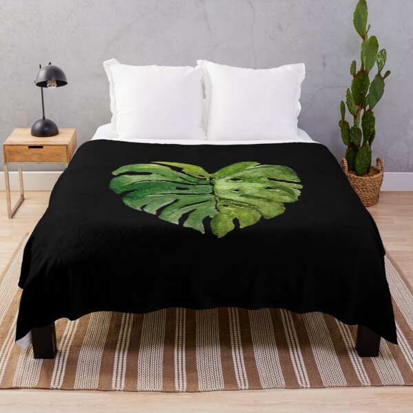 Item preview, Big palm leaf watercolor illustration on black background  designed and sold by Yana Mustafina | Boho Soulful Designs.