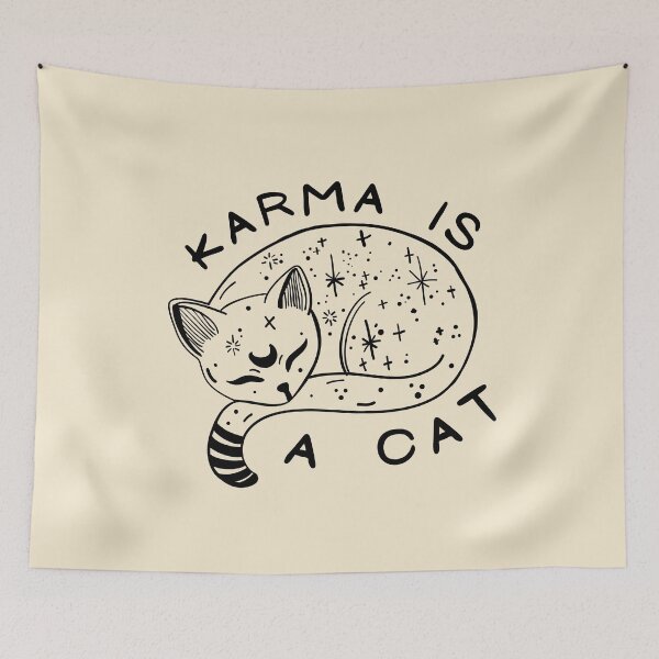 Item preview,  Karma is a cat | Karma black and white designed and sold by BloompodDesigns.