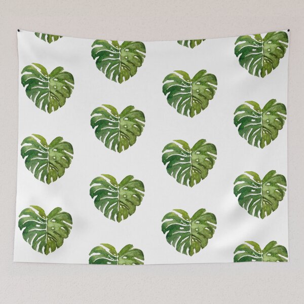 Item preview, Big palm leaf seamless pattern watercolor illustration designed and sold by Yana Mustafina | Boho Soulful Designs.
