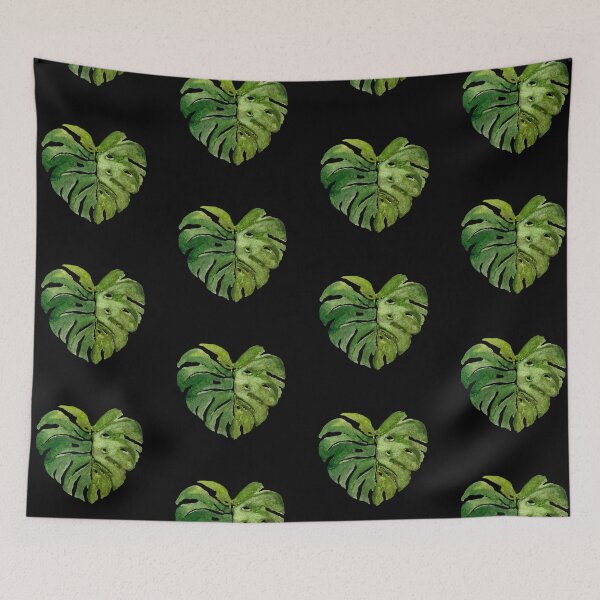 Item preview, Big palm leaf black pattern watercolor illustration designed and sold by Yana Mustafina | Boho Soulful Designs.
