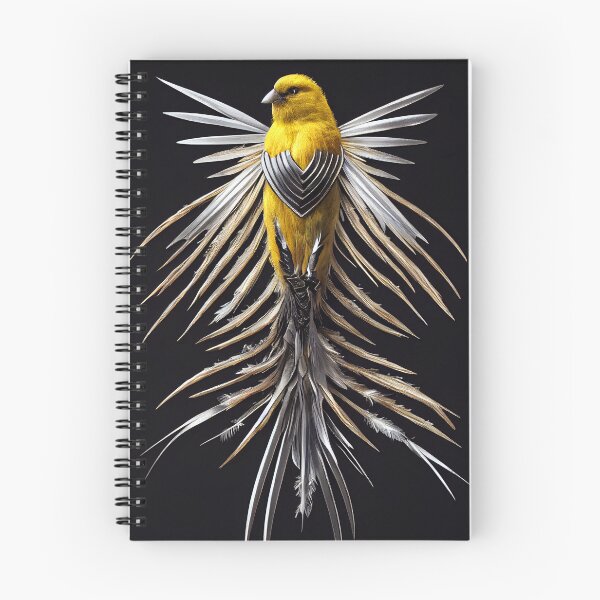 Item preview, Canary crucified in worn feathers with shield on the chest designed and sold by SingularityGeek.