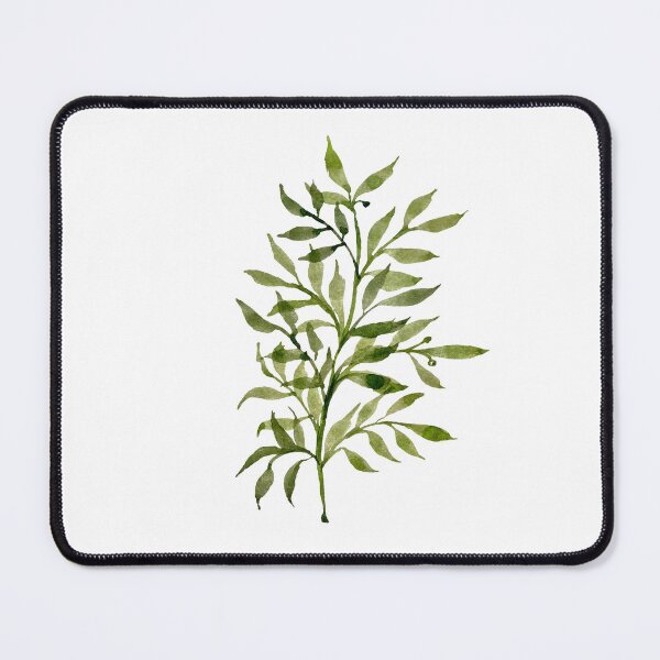 Item preview, a beauty green branch leaves watercolor illustration designed and sold by Yana Mustafina | Boho Soulful Designs.