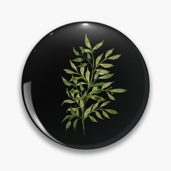 Item preview, beauty green branch leaves watercolor illustration black background  designed and sold by Yana Mustafina | Boho Soulful Designs.