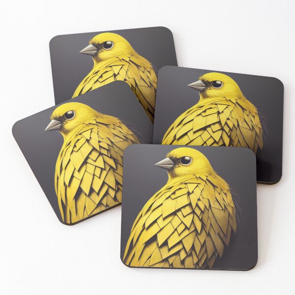 Item preview, Canary with overlapping polygonal feathers designed and sold by SingularityGeek.