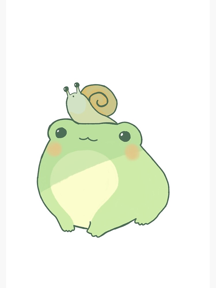 cute little frog with snail Poster by KimmL