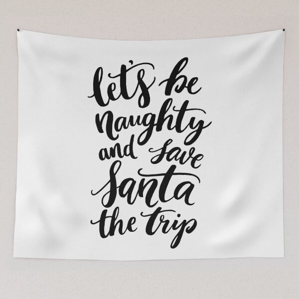 Item preview, Let's Be Naughty Hand Lettering | Funny Holiday Print designed and sold by KeikoPrints.