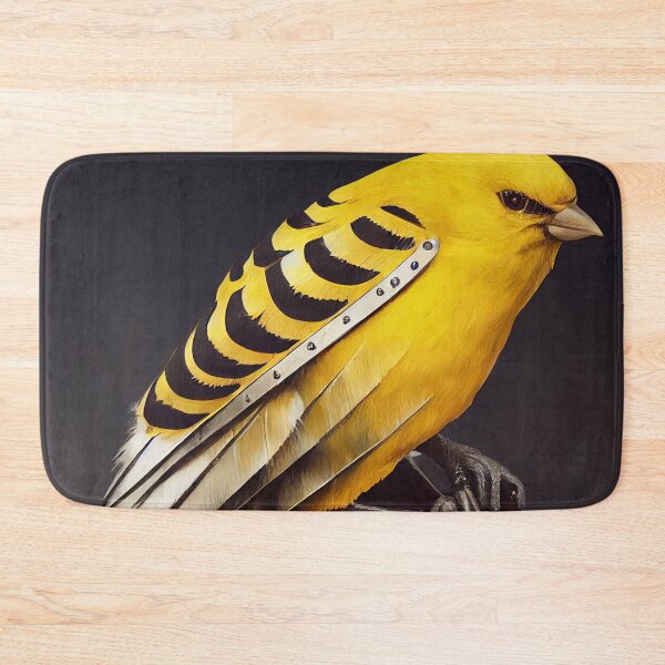 Item preview, Cyborg tiger canary leaning on armor after devouring its prey designed and sold by SingularityGeek.