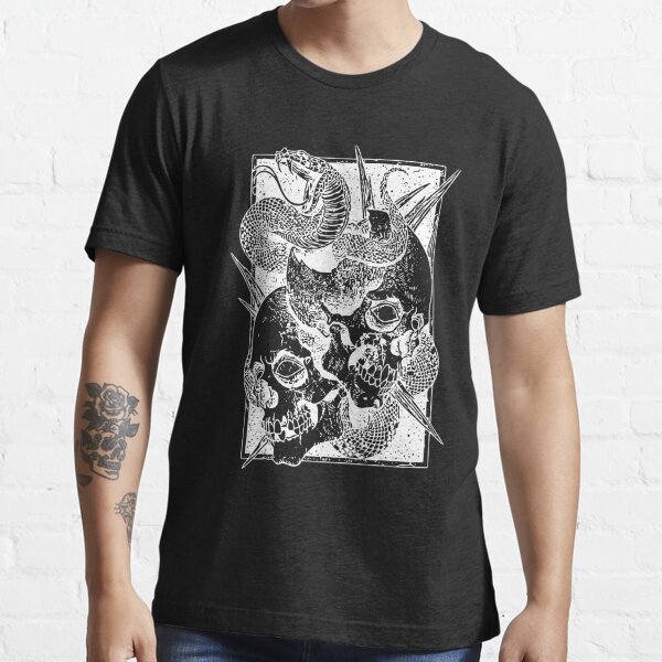 BLACKWORK (BLACK T-SHIRT) SNAKE & SKULL