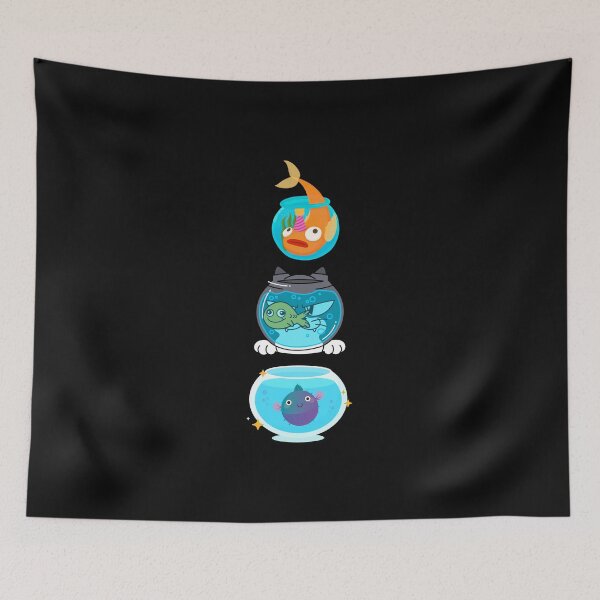 Item preview, CARTOON CAT AND FISH DESIGN designed and sold by BestCoolStuff.