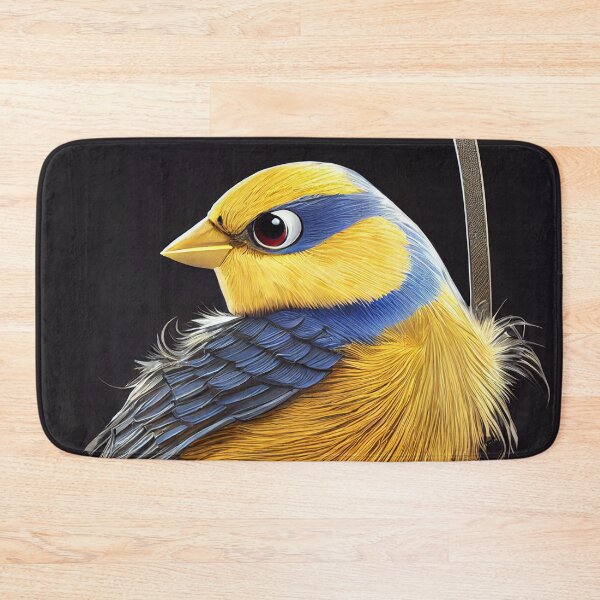 Item preview, Incredible yellow and blue chaffinch with metal prostheses designed and sold by SingularityGeek.