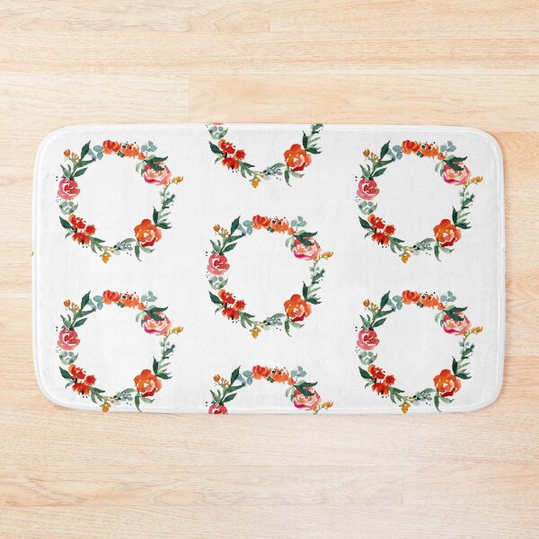 Item preview, rose and peony wreath watercolor illustration seamless pattern designed and sold by Yana Mustafina | Boho Soulful Designs.