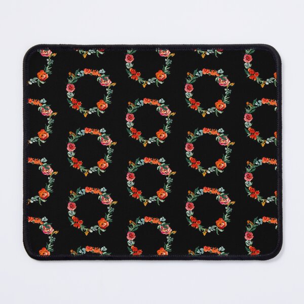 Item preview, Rose and peony wreath watercolor black seamless pattern designed and sold by Yana Mustafina | Boho Soulful Designs.