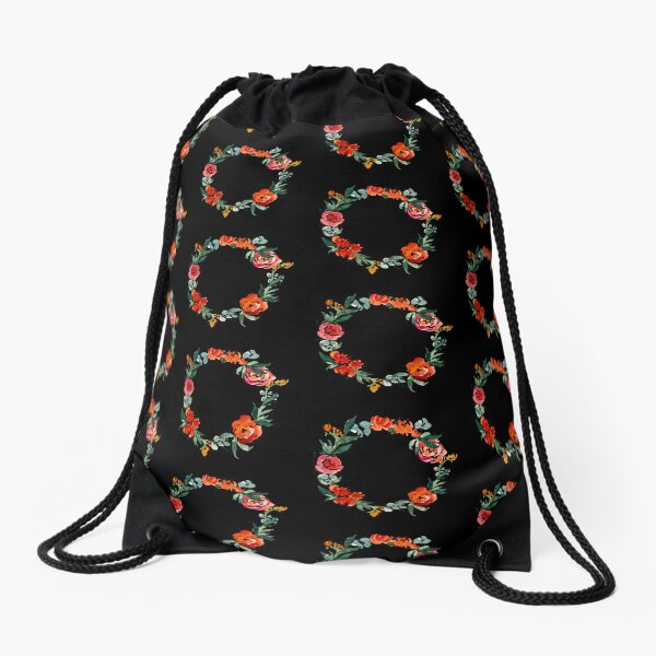 Item preview, Rose and peony wreath watercolor black seamless pattern designed and sold by Calligramus | Self-Love, Mental Health & Soft Feminism Design.