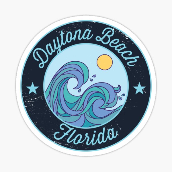 Daytona Beach Florida Tropical Beach Surfing Scuba Surf Vacation Sticker