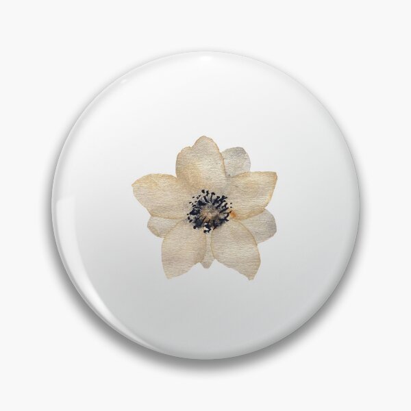 Item preview, A nice beige anemone cute watercolor illustration designed and sold by Yana Mustafina | Boho Soulful Designs.