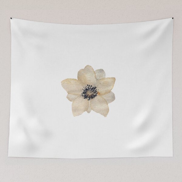 Item preview, A nice beige anemone cute watercolor illustration designed and sold by Yana Mustafina | Boho Soulful Designs.