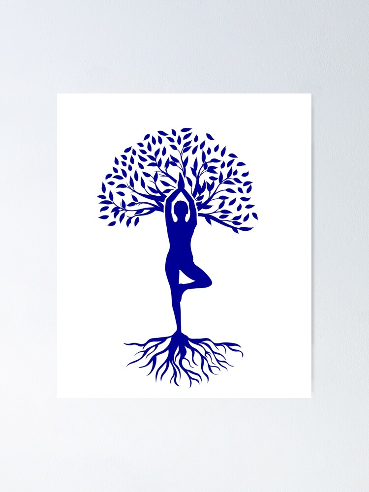 Yoga Tree Pose Watercolor Print Yoga Tree of Life Poster Yoga