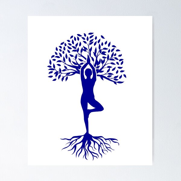 Postura Da Arvore Yoga - Yoga Tree Pose Silhouette, HD Png Download ,  Transparent Png Image - PNGitem