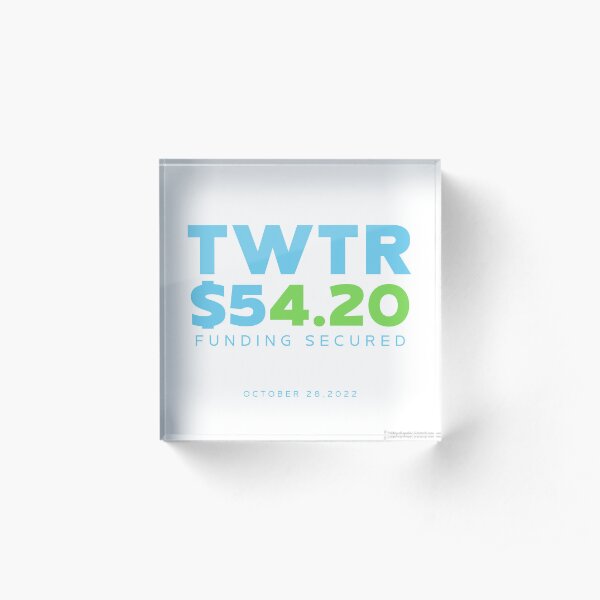Twitter Tombstone • TWTR $54.20 • Funding Secured Acrylic Block by ToyoYukimura