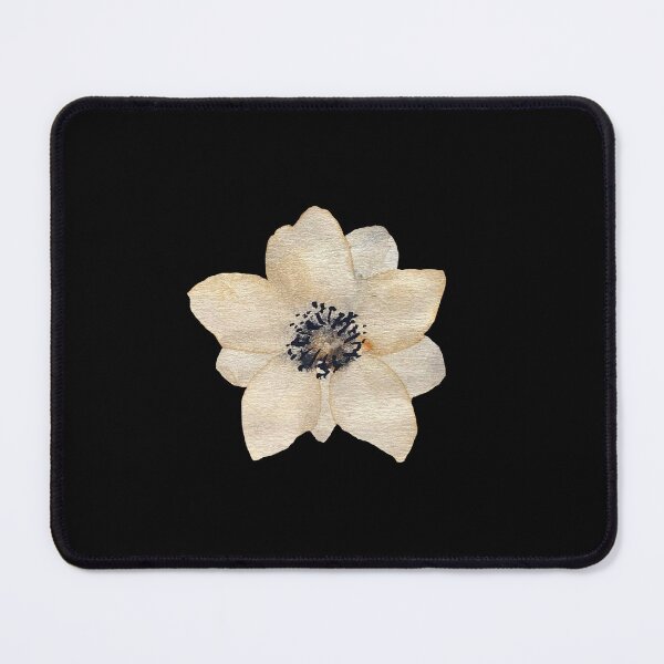 Item preview, Nice beige anemone cute watercolor illustration black background  designed and sold by Yana Mustafina | Boho Soulful Designs.
