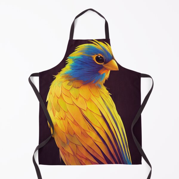 Item preview, Lit portrait of a yellow and blue canary crossbreed designed and sold by SingularityGeek.