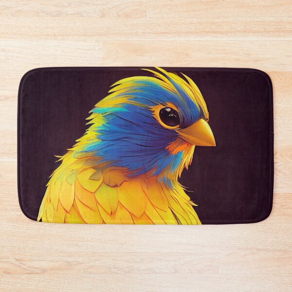Item preview, Lit portrait of a yellow and blue canary crossbreed designed and sold by SingularityGeek.