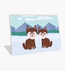 Funny husky dogs Laptop Skin