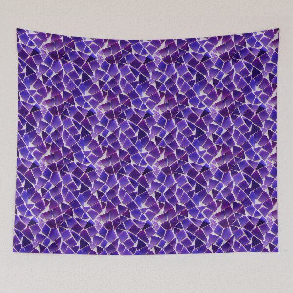Item preview, Purple and Violet Smooth Stained Glass Chips Geometric Mosaic designed and sold by ClairesPatterns.