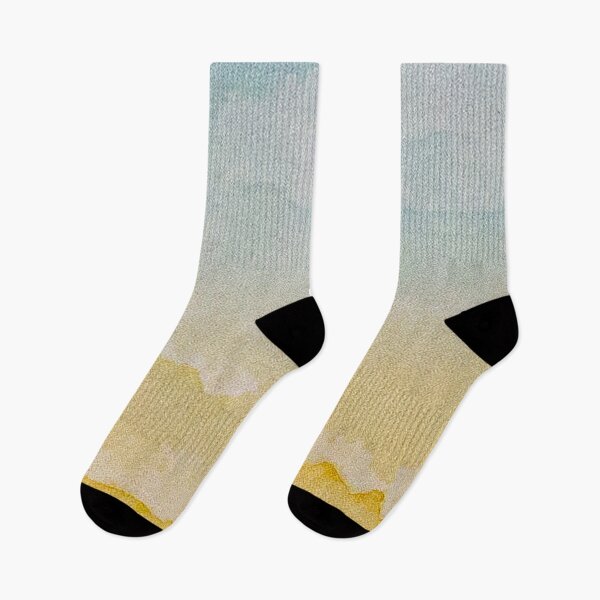 Item preview, Pastel cloudy skies hand painted in watercolor, blue and yellow designed and sold by Chantellearts.